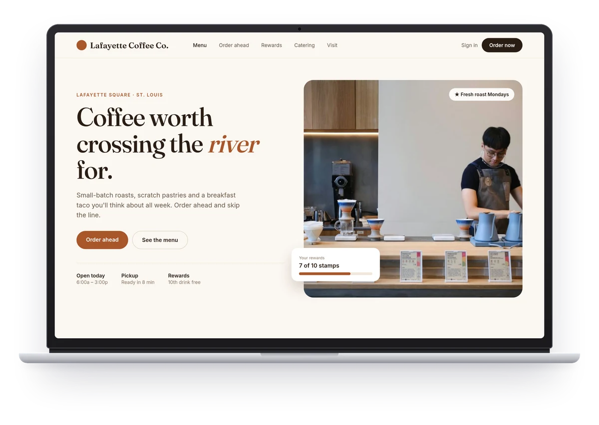 Sample small-business website in a browser